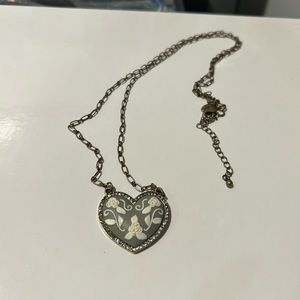 Long heart statement necklace